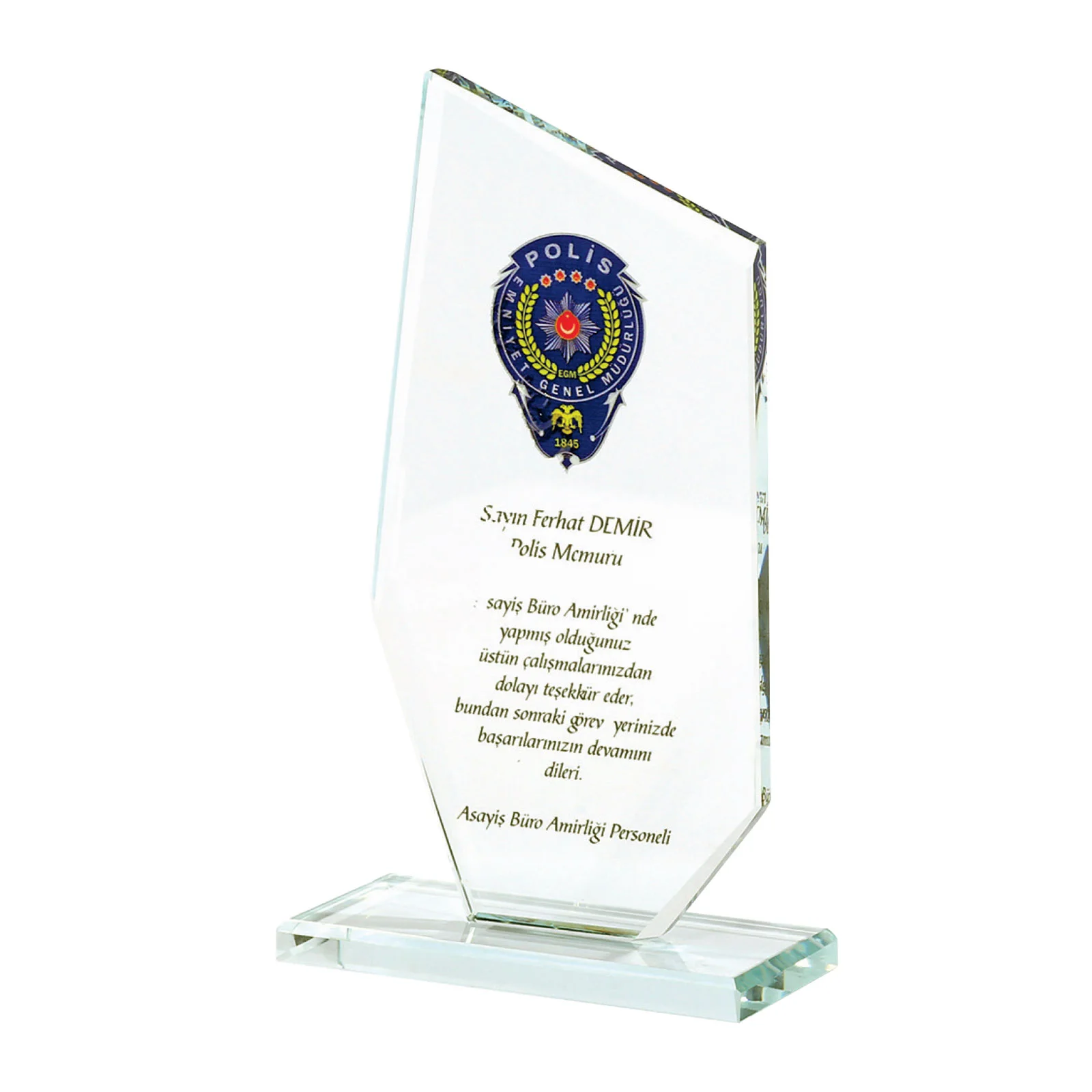 Kaşgar Kristal Plaket